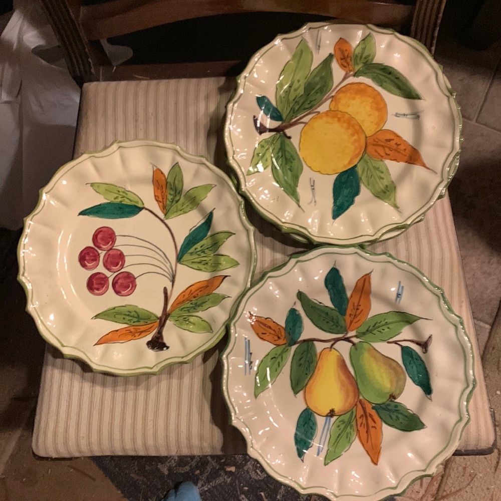 Italian Hand painted salad dishes.